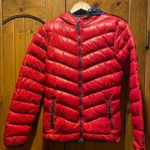 James & Nicholson Puffy Down Jacket Women's, Small, Red/Blue
